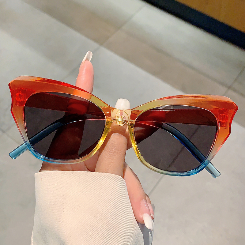 High quality for Women 2026 New UV Protection Natural Look Slimming High-end European and American Style Unique Color Block Sunglasses