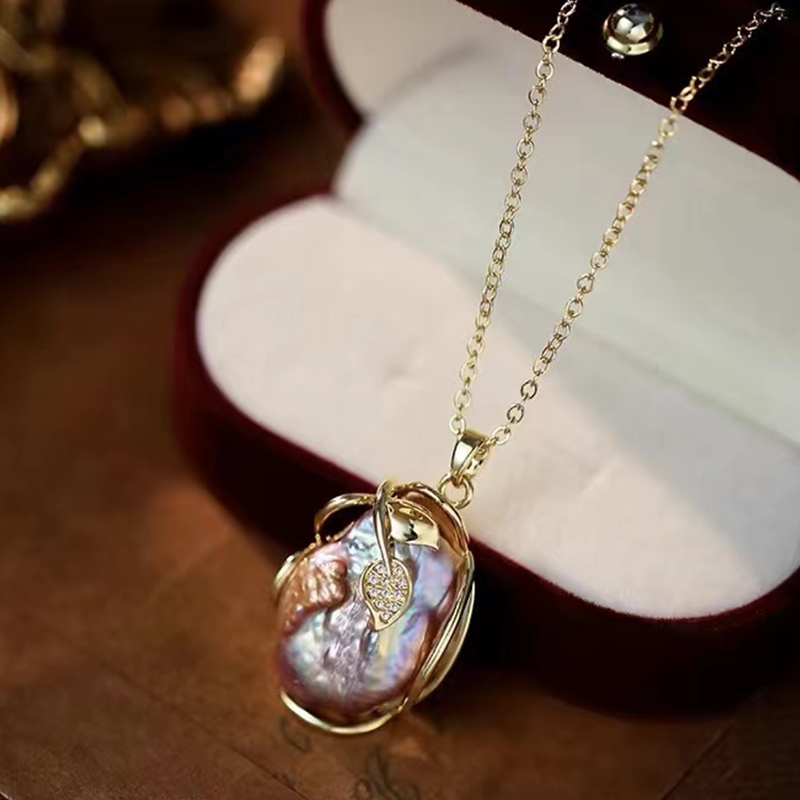 Pendant Necklaces Yeyipearl Gold Wire Wrapped Baroque Pearl Necklace Genuine Large Freshwater Pearl Pendant New Boutique Crafted Elegant Jewelry for