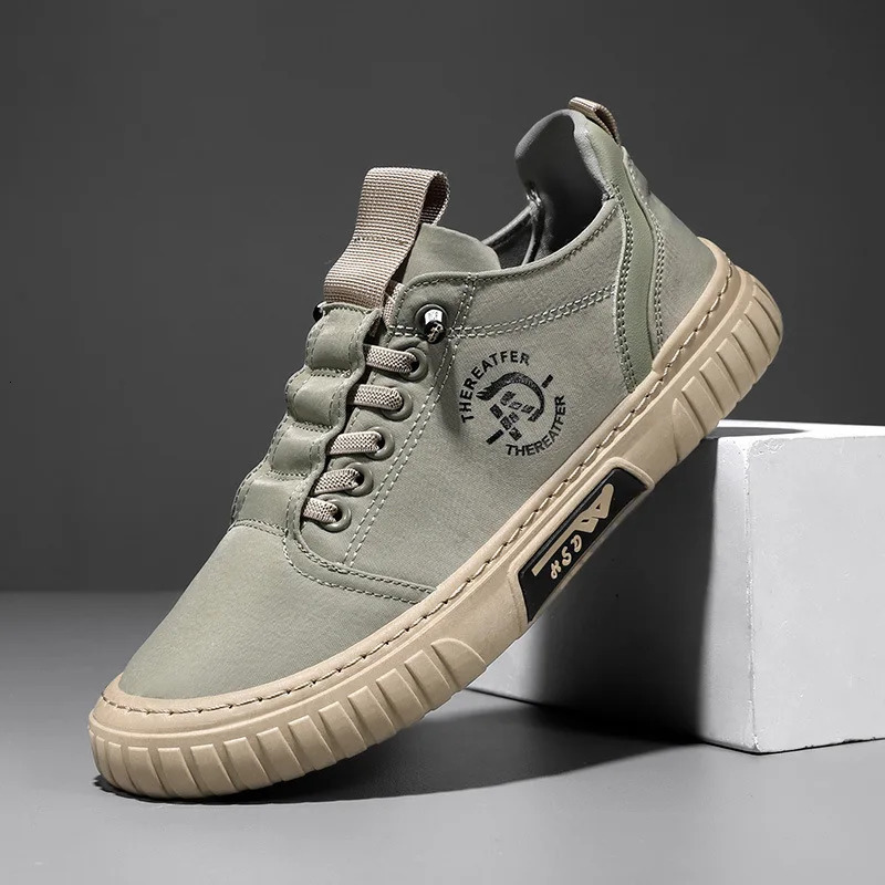 Trend Canvas Mens Shoes Breathable Green Casual Shoes for Men Comfor All-match Sneakers Ice Silk Cloth Men Walking Tennis Shoes 260605