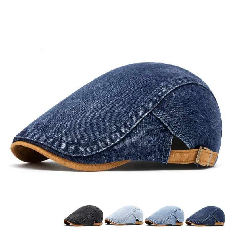 2025 Four Seasons Cotton Solid sboy Caps Men Flat ed Cap Women Painter Beret Hats 18260610