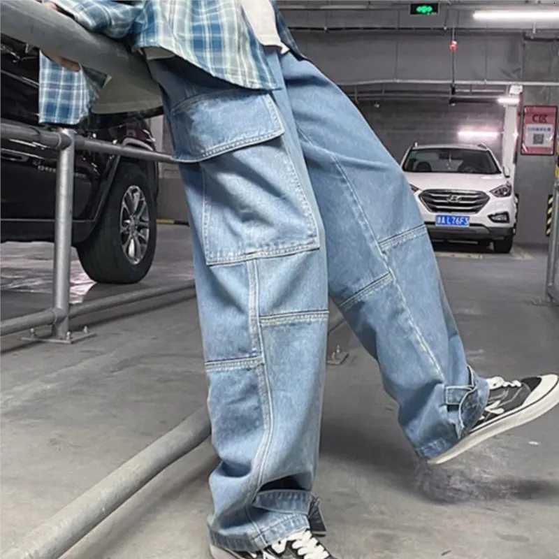 Cargo jeans Men Loose Straight Baggy Mens Jeans Mopping pants hip hop Streetwear Skateboard Neutral denim Wide Leg Denim pants T260410