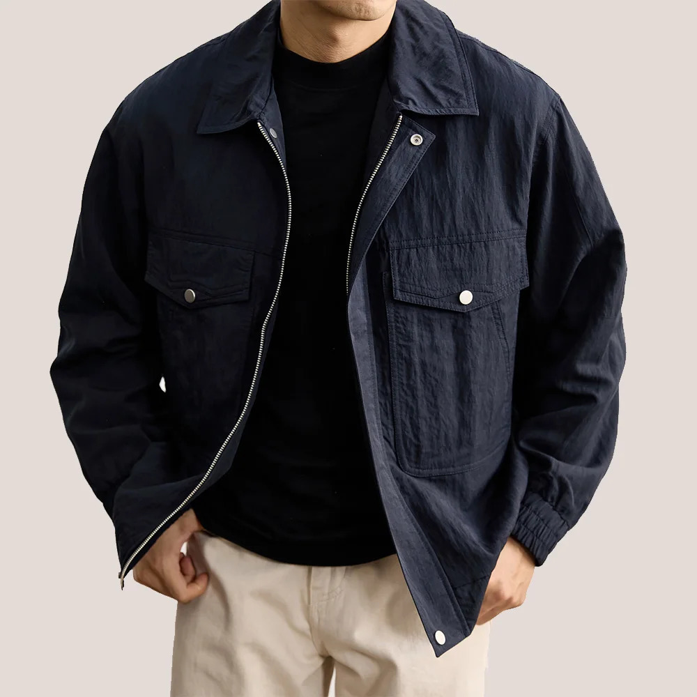 Spring Autumn Cargo Jacket Men Korean Fashion Loose Casual Plus Size Commute Bomber Jacket Male Streetwear Coat Outerwear 260612