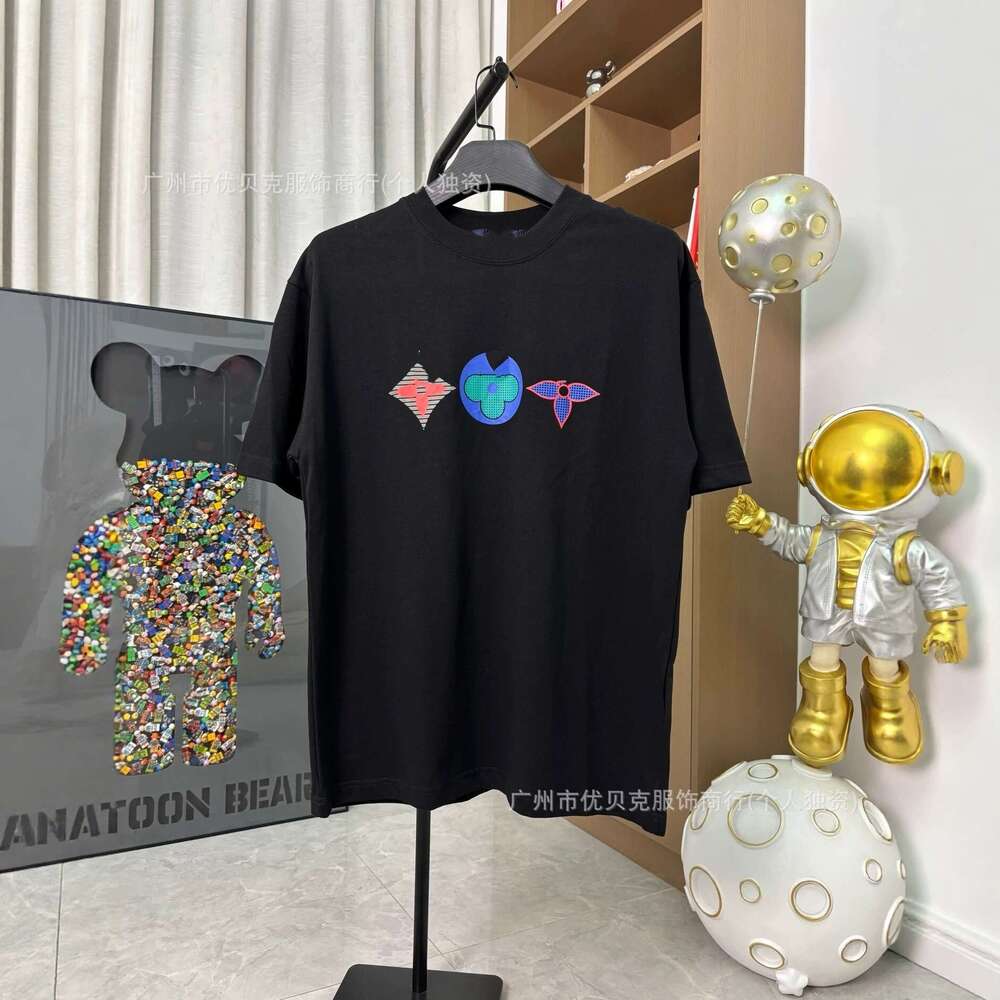 Designer Men's T-shirt Summer New Three-Color Print Series Round-Neck Short-Sleeve T-Shirt For Men And Women abe1