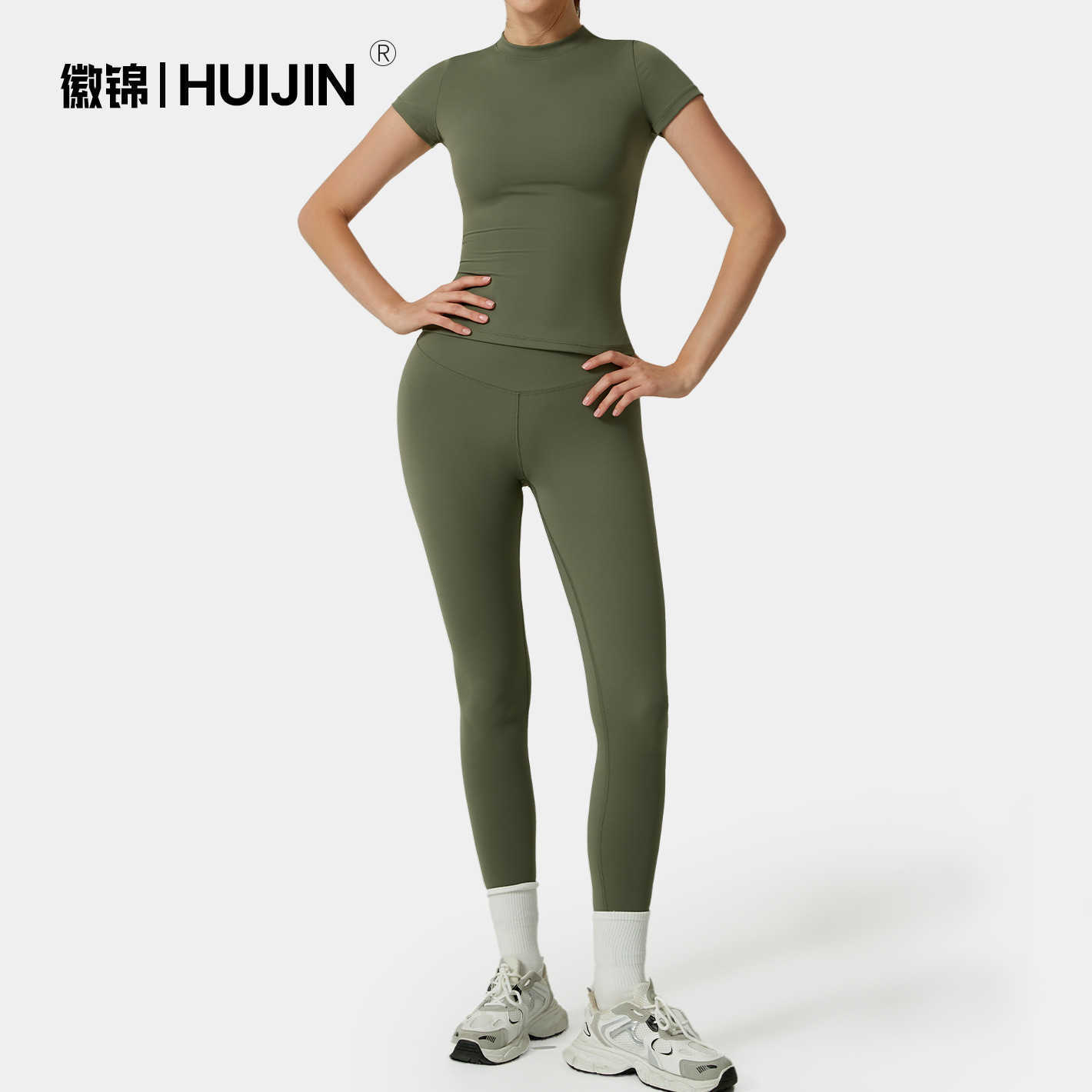 yoga Quick-dry outfit set for spring and summer short-sleeved set for women tight-fitting pants high-end sports and fitness set L260612