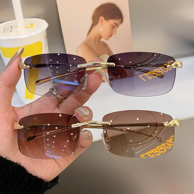 High quality Hot-Selling Retro New Leopard Head Rimless Fashion High-End Sunglasses for Women Wholesale