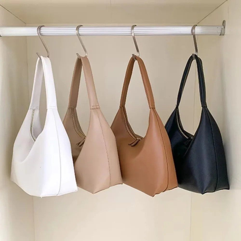 Double Zipper Leather Hobo Bag Small Size Slouchy n Shoulder Purses Minimalist Slouchy Tote Handbag Womens Fashion 260605