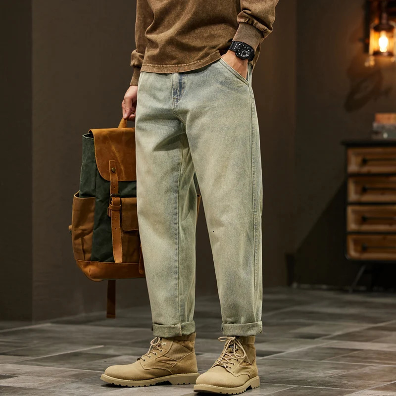 Mens 95 Cotton Jeans High Quality Loose Harem Pants Fashion Baggy Casual Outdoor Work Denim Clothing 260613