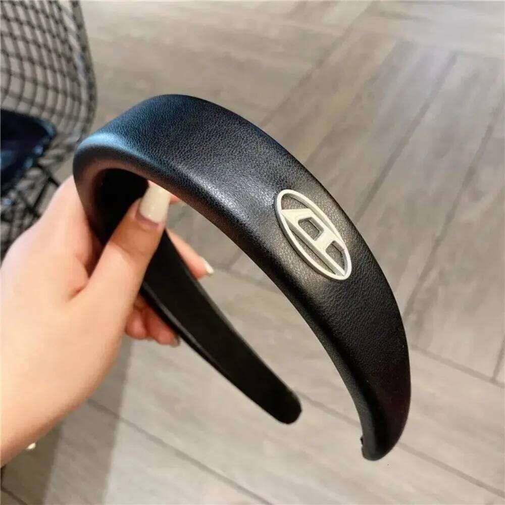 New Solid Color Letter Wide Headband Vintage Soft Elastic Hoop Fashion Women Girls Daily Headwear Decor Hair Accessory