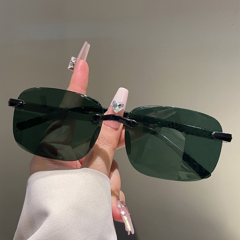 High quality 2026 New Square Frameless Cut Edge Driving Travel Fishing Glasses Trendy Fashion Anti-Glare Sunglasses