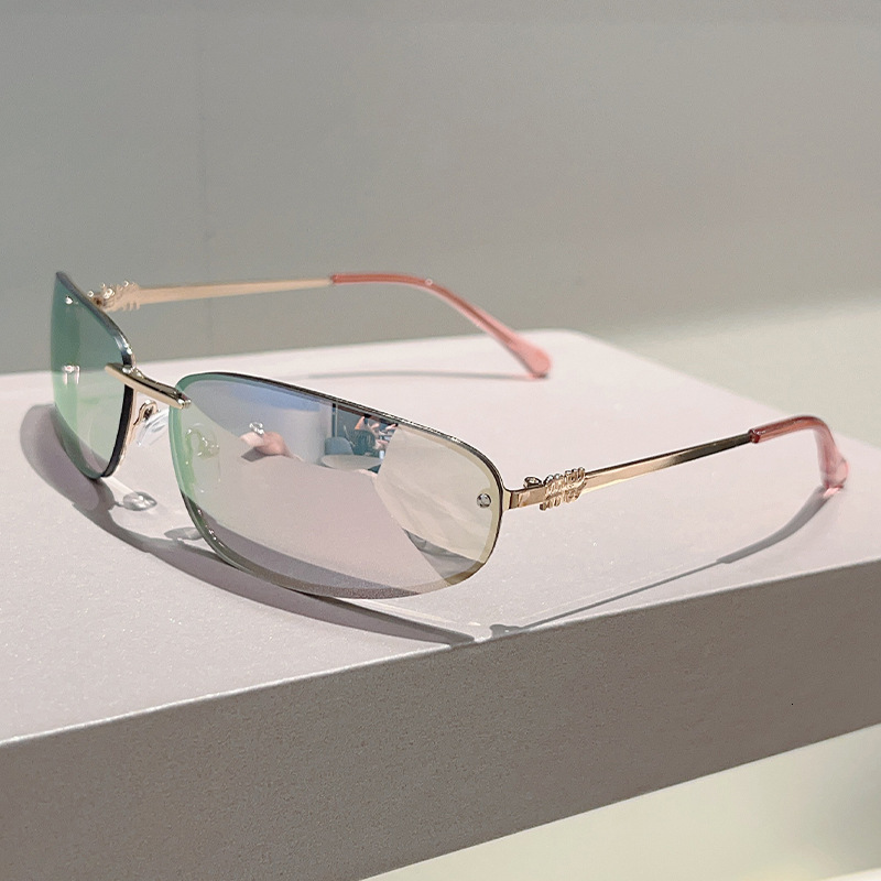 High quality 2026 New Oval Frameless Old Money Fashion Retro Travel Street Style Sunglasses for Women