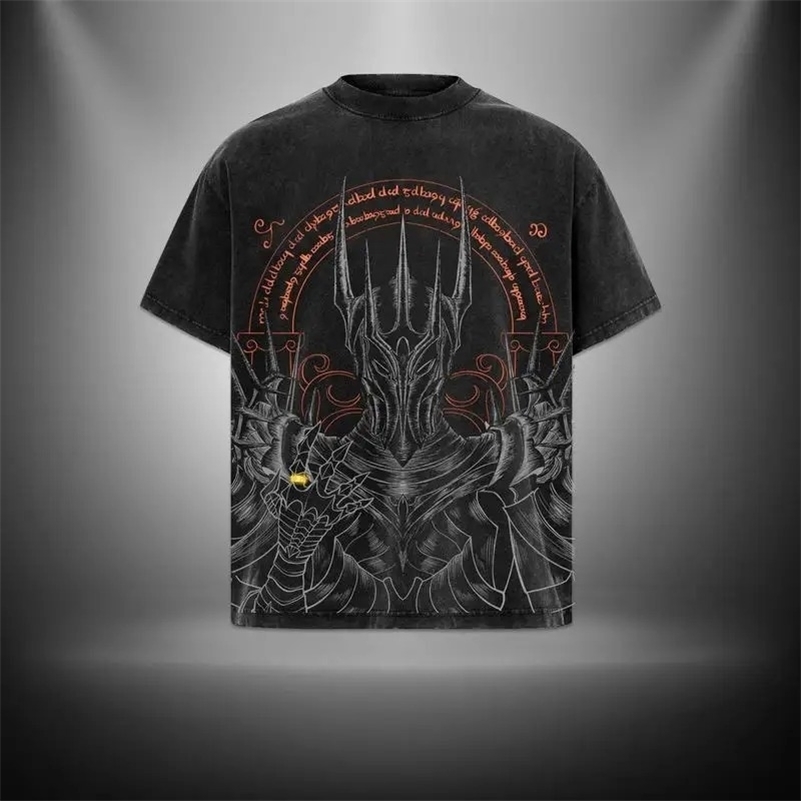 Y2k High Street Vintage Washed Mens Cotton T-Shirt Classic Movie Casual Loose Fit Short Sleeve Round Neck Tee Unisex Fans Gift 260612
