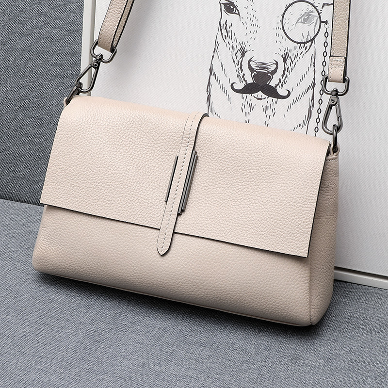 Fashionable genuine leather crossbody for women 2026 new model versatile cowhide square large capacity casual lightweight shoulder bag small