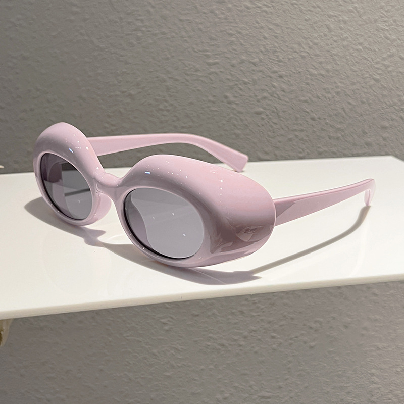 High quality New high-end oval sunglasses, hip-hop street style, retro fashion, sun protection, European and American trendy ins versatile sunglasse