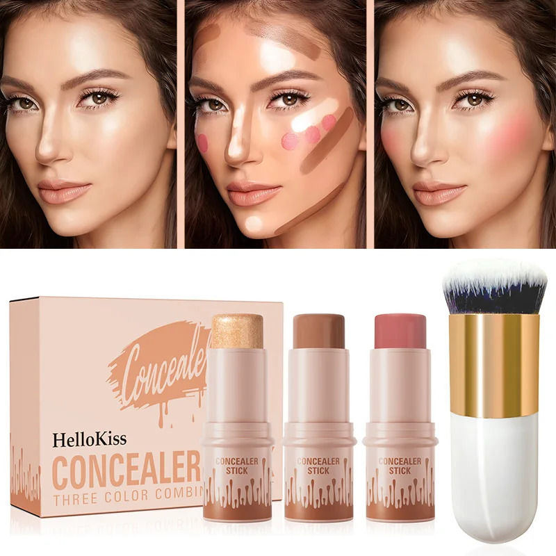 4pcs set of contour stick highlight blush brush shapes the face nongreasy waterproof 260613