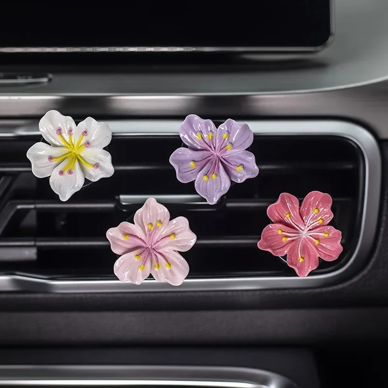 2pcs Car Perfume Clip Flower Air Outlet Car Air Freshener Peach Blossom Aroma Diffuser Car Decoration Accessories Fresh Air 260610