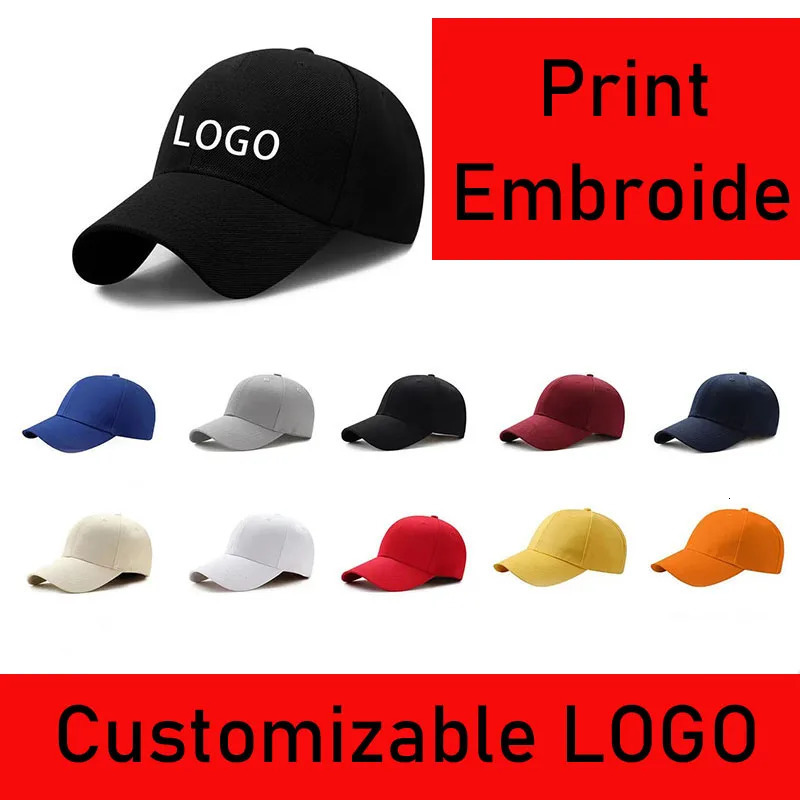 Customized Mens And Womens Adjustable Baseball Cap Printed Embroidery ed Cap Casual Solid Color Hip-Hop Hat260611