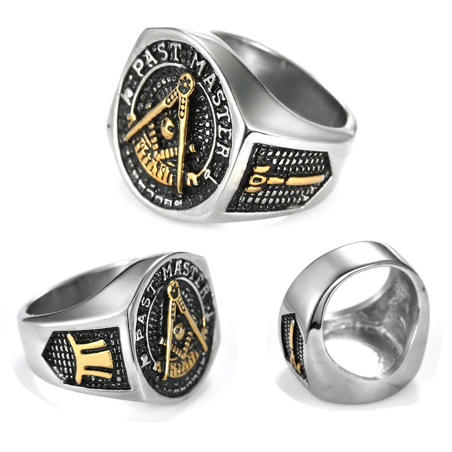 High quality Holiday hot-selling wholesale AG Masonic ring past master men's and women's stainless steel rings