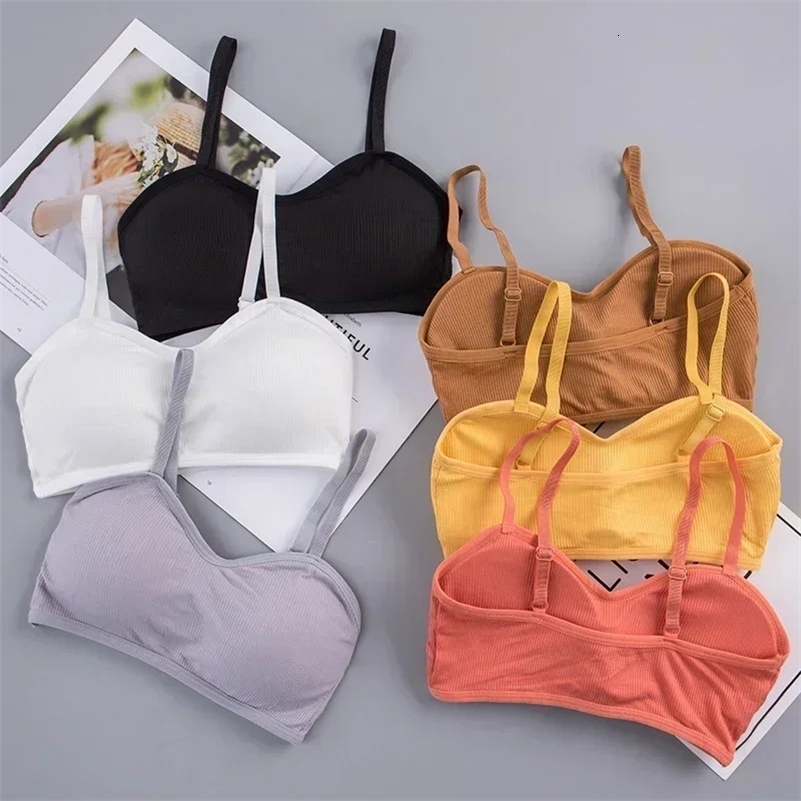 Female Solid Lingerie Wireless Bralette Women Rib Crop Tops Sexy Active Bras No Wire Push Up Bra Intimates Brassiere Underwear y260610