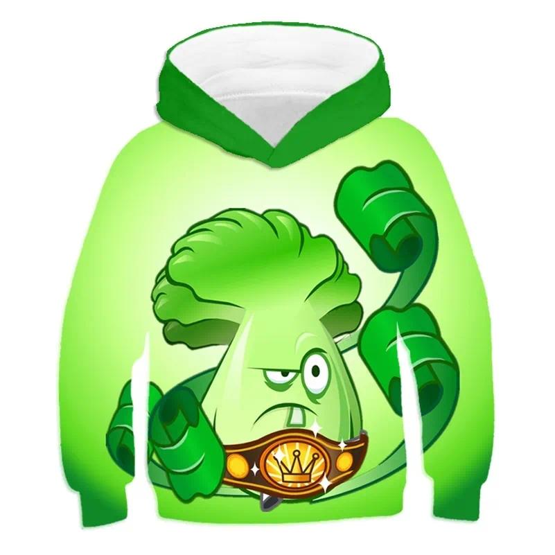Designer 2026 3D Print Kids Clothes Boys Tops Autumn And Winter Children's Hoodie Plants baby Vs. Zombies Pullover Casual Fun Boy Hoodies Lj201