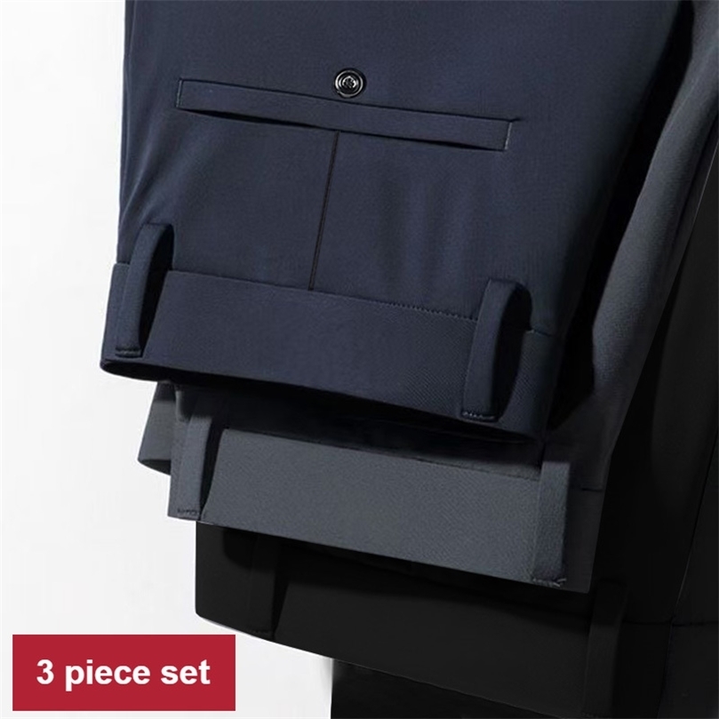 3Piece Set Mens FourWay Stretch Business Casual Pants Elastic Comfortable Formal Dress Trousers for SpringAutumn 260612