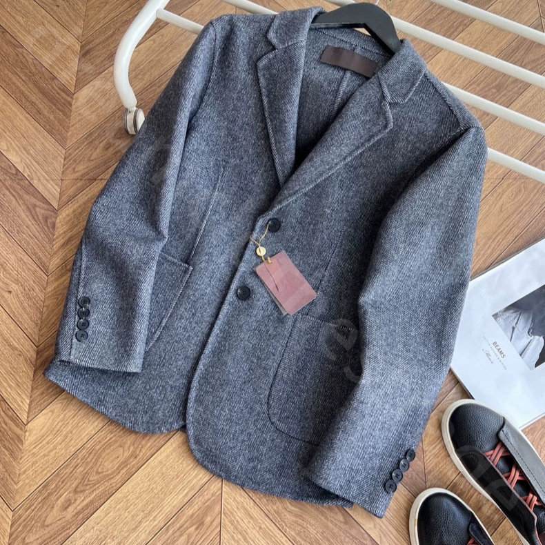 Quiet Luxury Winter Mens Blazers Wool Double-sided Woolen Suit L1289