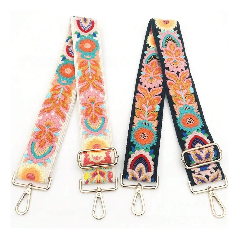 1Pc Fashion Bohemia Wide Shoulder Strap Embroidered Ethnic Style Wide Shoulder Strap For Womens Replacement Bag Strap 260612