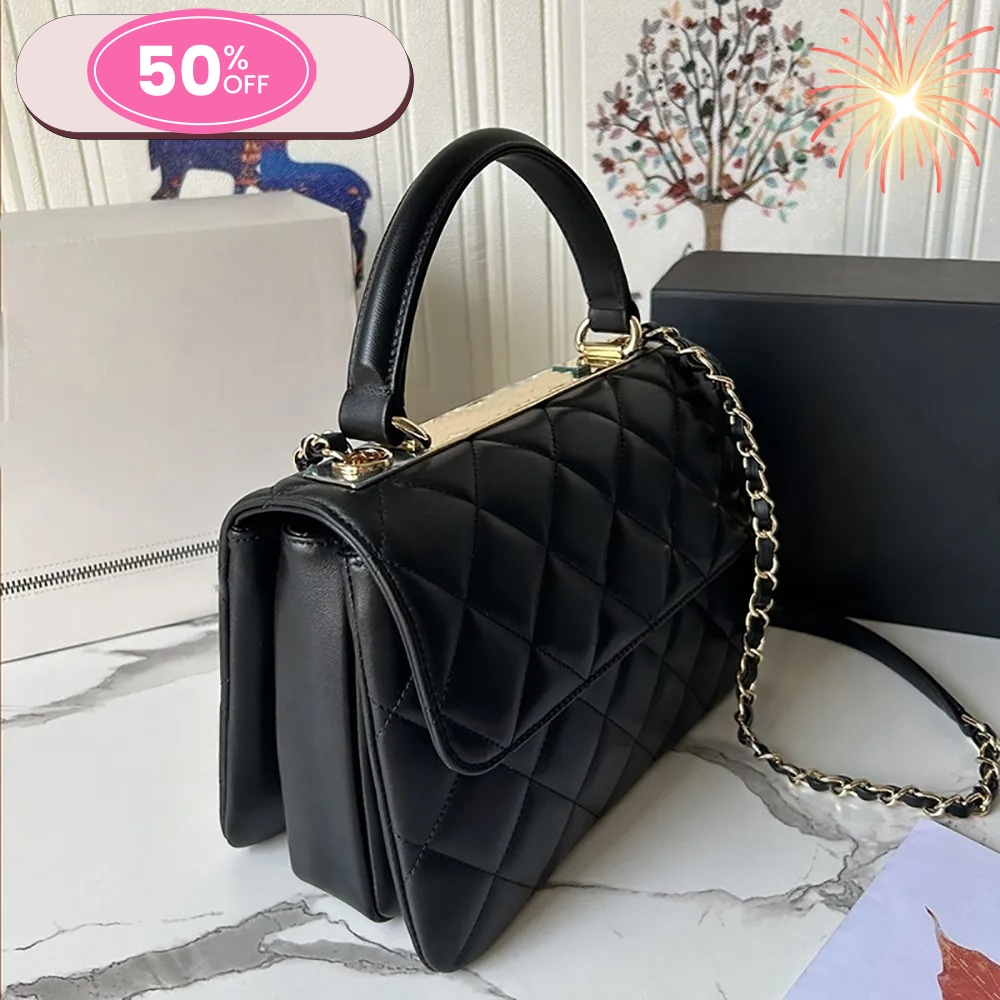 Shoulder bags Handbag for women 25cm Lambskin Leather 10A Mirror 1:1 quality Designer Flap bag WITH TOP HANDLE Luxury bags Fashion Crossbody bag Wit