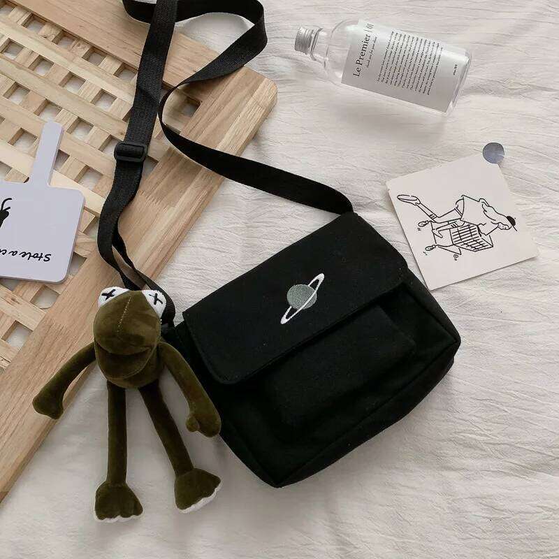 Korean Ins Canvas Female Student Messenger Japanese Harajuku Style Small Women Handbags Shoulder Bag Mobile Purse Bolsos