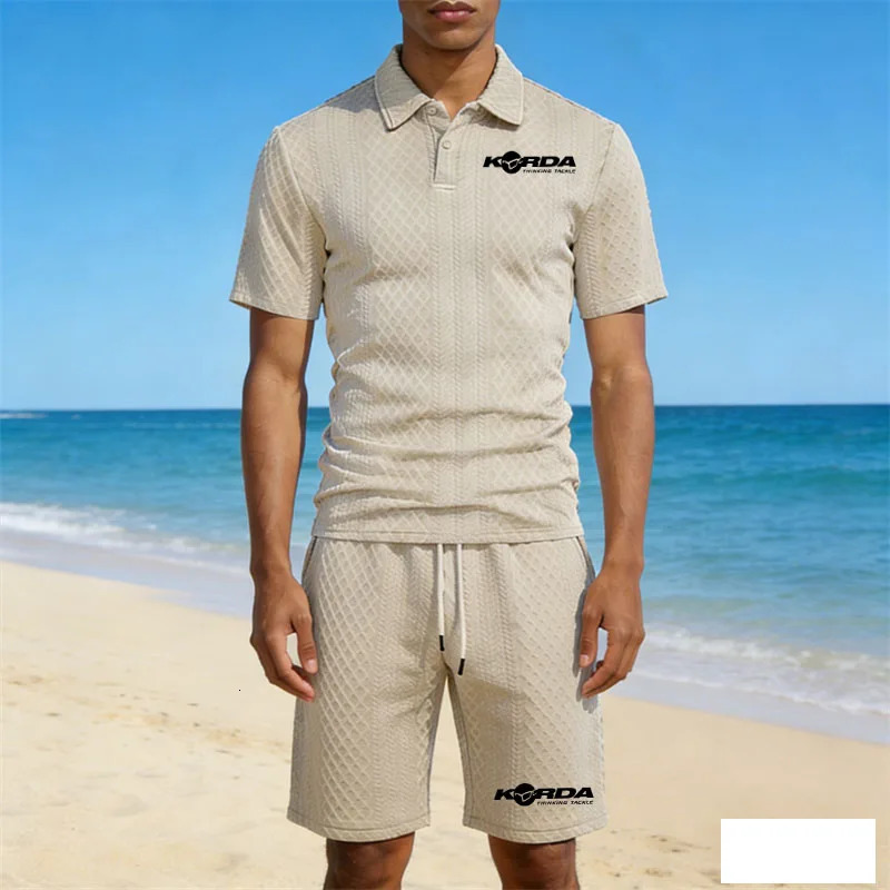 Light y 2026 Mens Polo Shirt set Korda Inspired Tribute short sleeve Tshirt 2piece Casual Daily Lapel