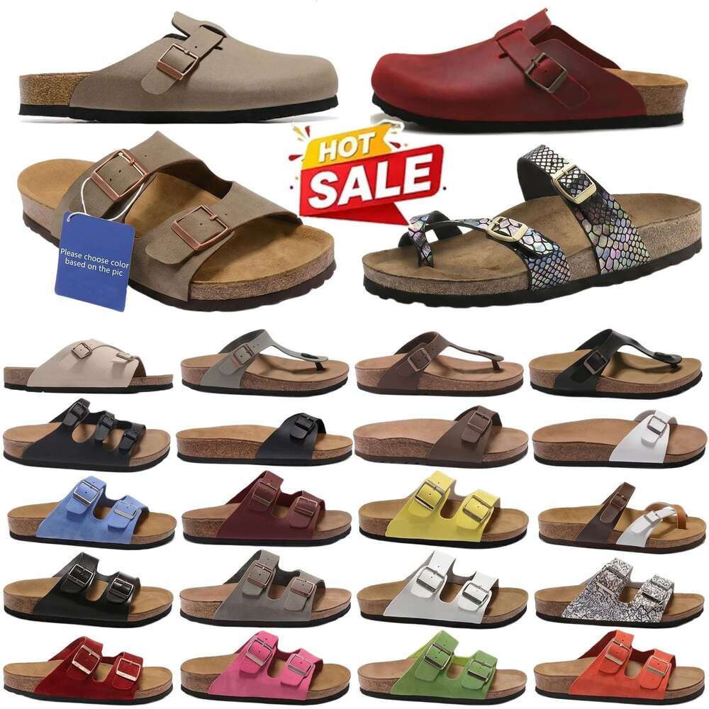 Designer Clogs Sandals Clog Slippers Corks Flat High Quality Fashion Summer Genuine Leather Slide Favourite Beach Casual Shoes Women Men Size 35-46