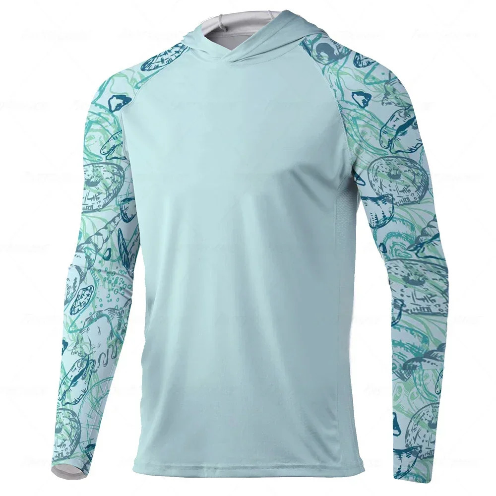 Fishing Shirts Clothing Long Sleeve T-shirt UPF 50 Hood Sun Protection Uv Breathable Angling Jacket Men Fishing Wear 260612