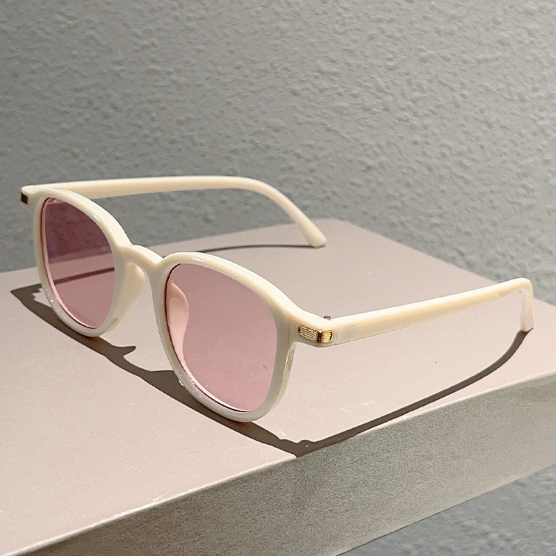 High quality Wholesale Minimalist Style Plastic Large Round Frame Face Slimming Sun Protection High Appearance Concave Shape Anti-Glare Sunglasses
