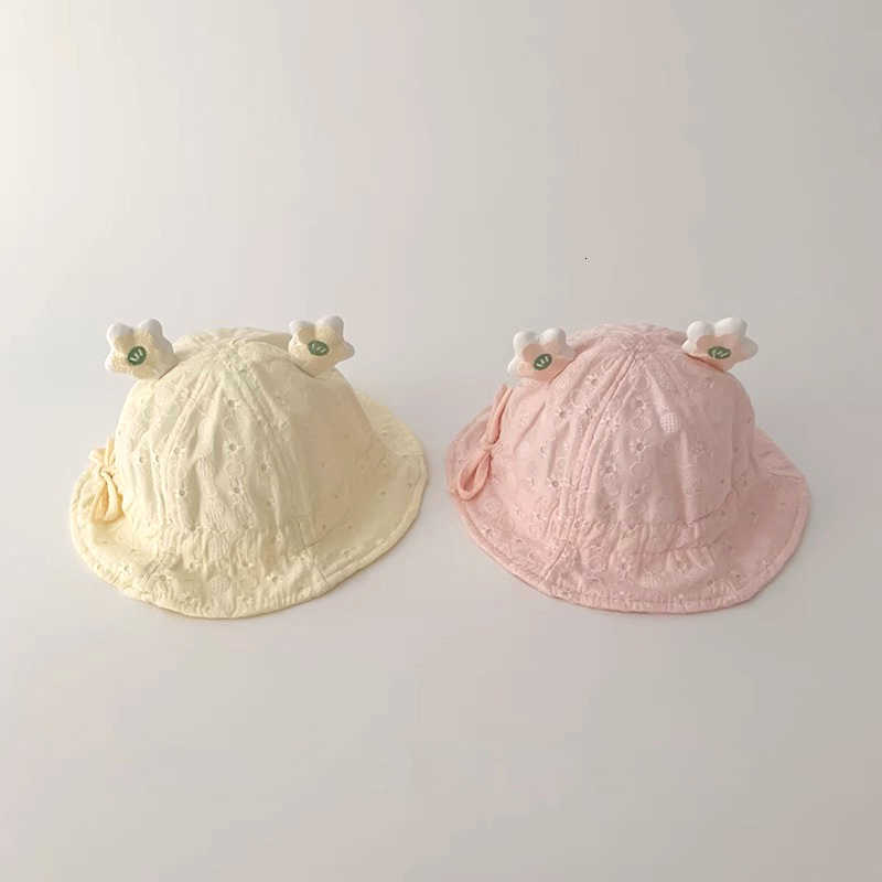 Spring Cute Baby Bucket Hat Summer Infant Fisherman Cap Solid Color Adjustable Kids Boy Girl Sun Hats M260613