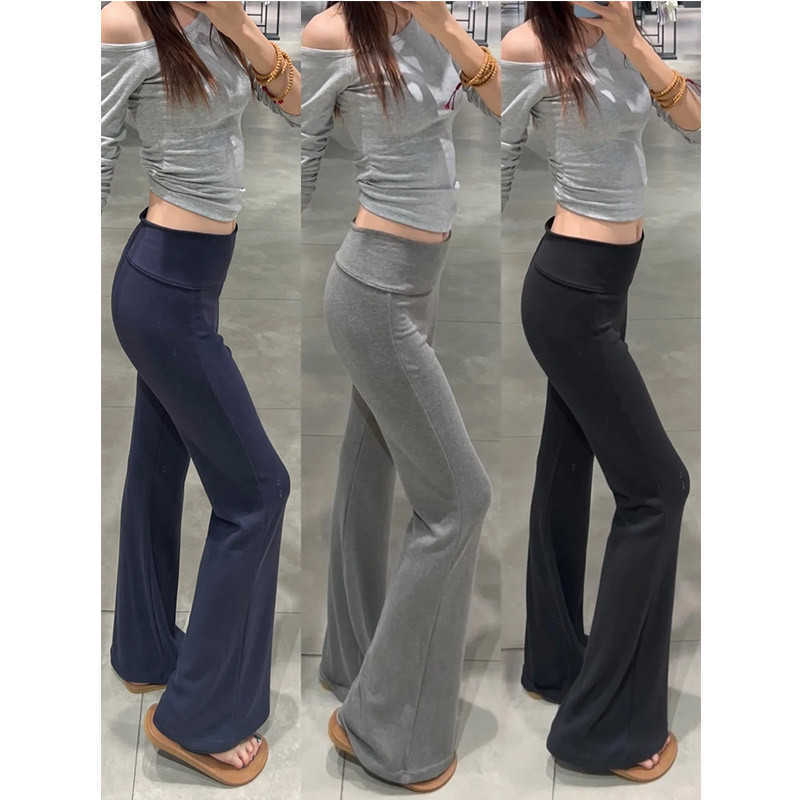 Summer Womens Thin Flared Pants 2026 New High-Waisted American Style Slimming Sport Yoga Bell-Bottom Sweatpants L260612