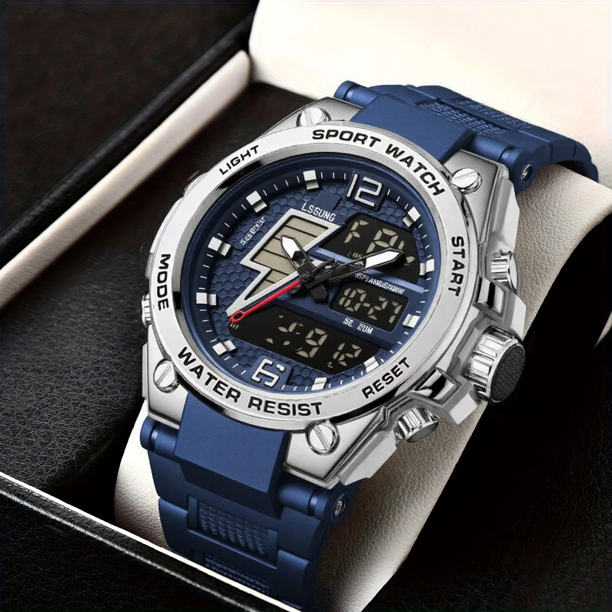 2025 Model Mens and Womens Trendy Fashion High-Value Lightning Night Light Dual Display Chronograph Dual Calendar Alarm Outdoor Sports Watch 260611