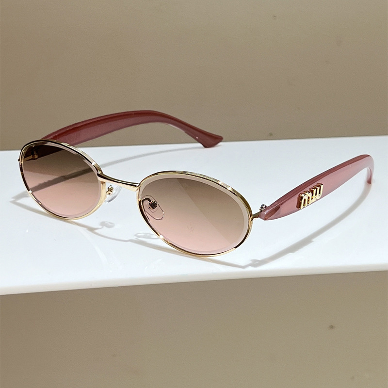 High quality Retro Men's Outdoor Oval Women's 2026 New Model European and American Fashion Small Frame Metal Sunglasses