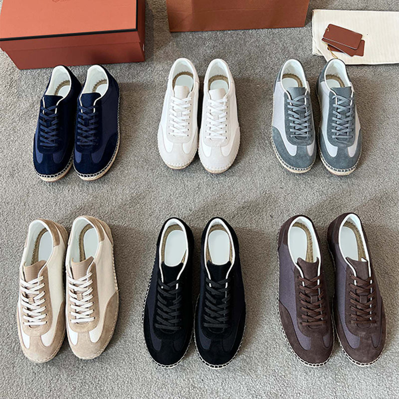 Designer Trainers Espadrille Sneakers Summer Walk Shoes Men Patchwork Retro Rope Edge Casual Shoes Lace Up Soft Sole Daily Commute Footwear 1104