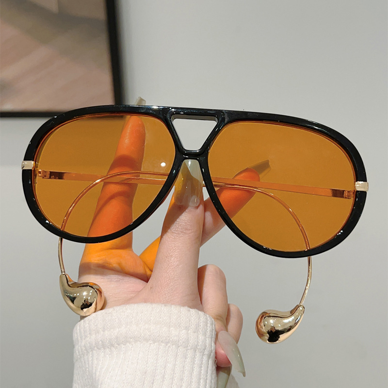 High quality 2026 New Double Bridge Fashion Sunglasses with Steel Beads European and American Style Unisex Toad Glasses