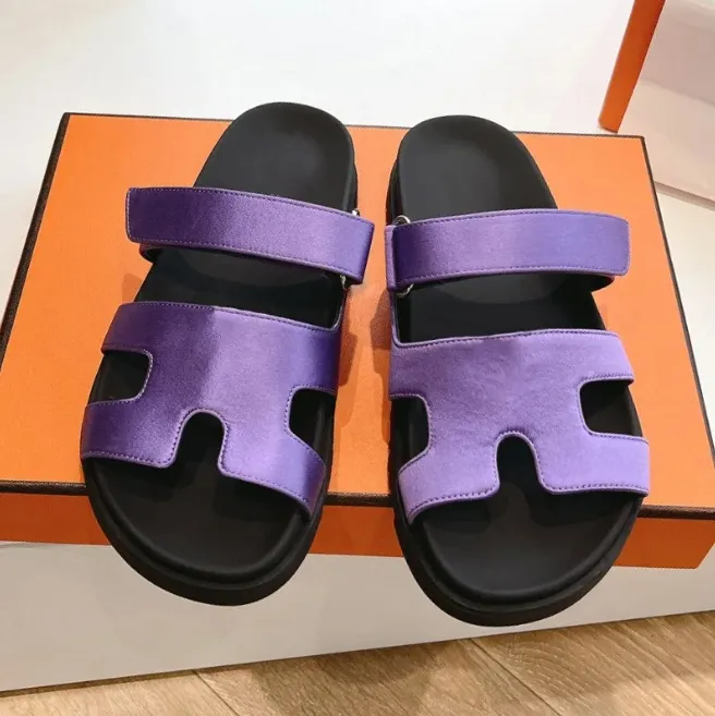 Luxury fashion everyday outfits outdoor recreation flat shoes Men's Women's summer beach party slippers Designer High quality suede H cuto