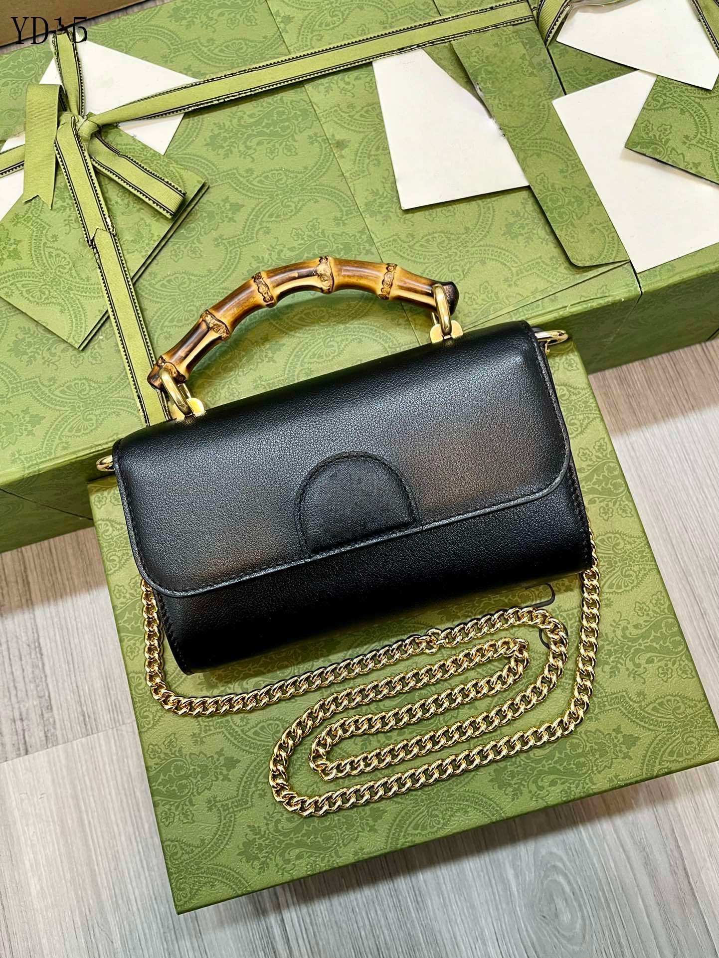 10A top designer new bamboo-style chain handbag, classic high-end shoulder and crossbody bag, vintage elegant multifunctional versatile bag, comes w