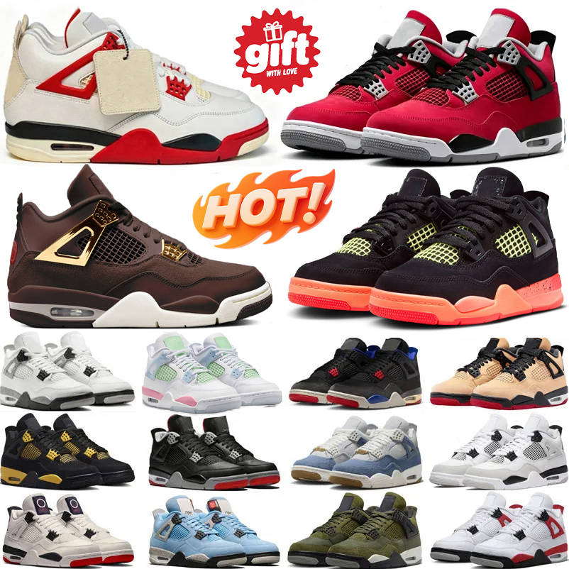 With Box 4 4s mens basketball shoes Black Cat White Cement Brick After Bred Reimagined denim BLACK INFRARED BIN 23 Valentines Day men women sneakers