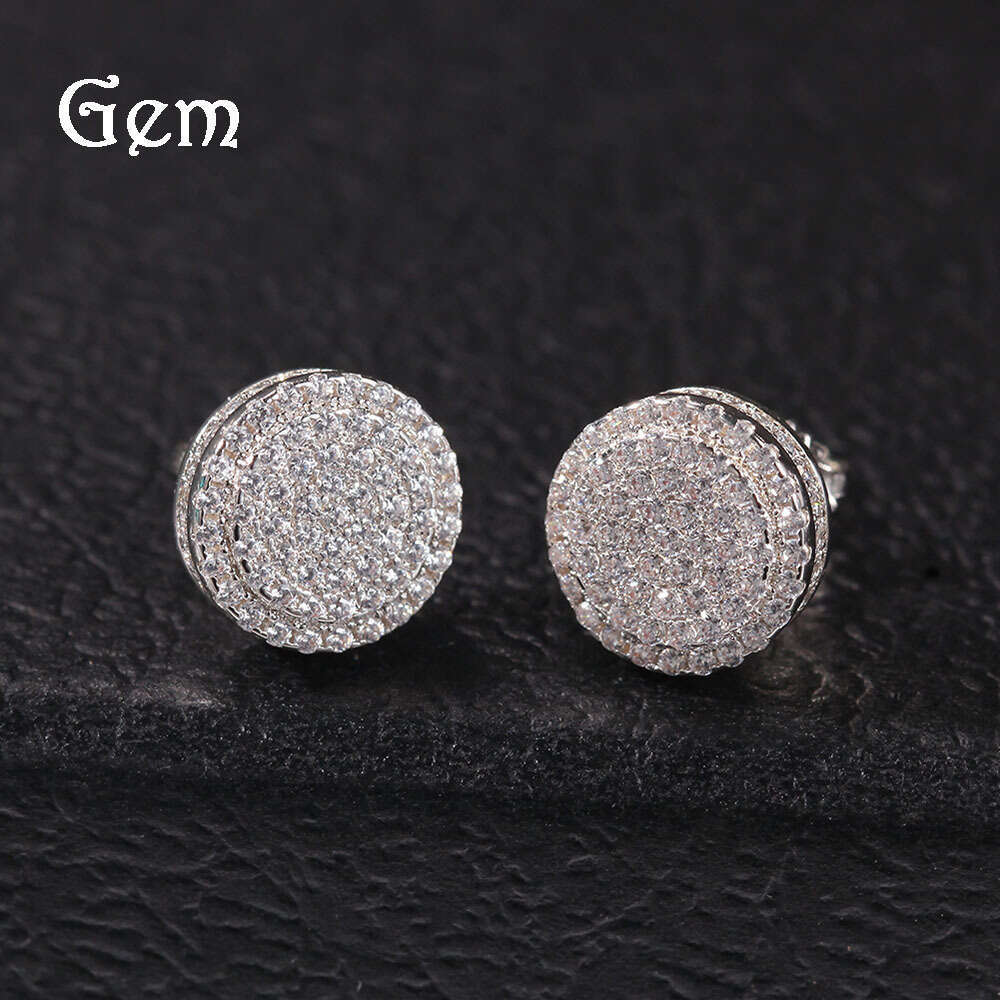 Wholesale 18K Hip-Hop S925 Double Layer Round Stud Simple Design Fashion Style Unisex Earrings Direct from Manufacturer