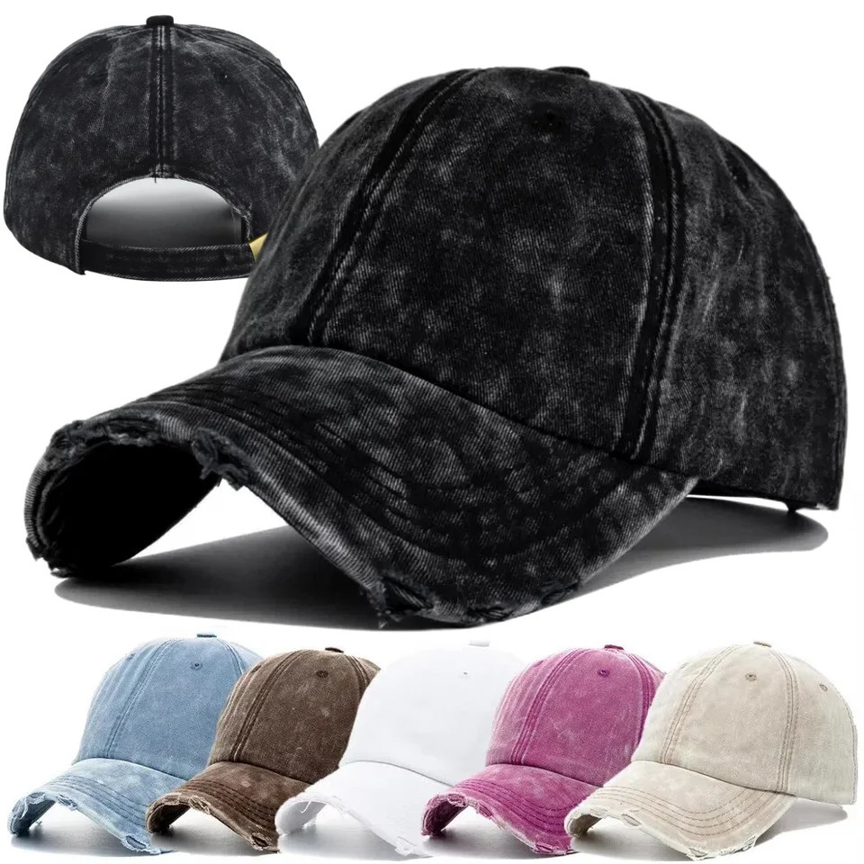 Unisex Washed Cotton Cap High Quality Denim Plain Baseball Cap Men Women Adjustable Casual Outdoor Streetwear Fashion Hat 260612