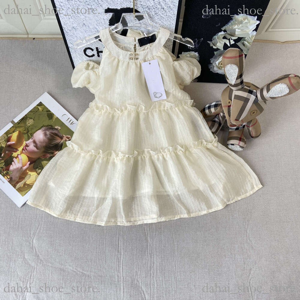 New 2026 Kids Clothing Summer New Korean Style Childrens Clothing Girlsfashionable Offshoulder Halter Princess Double C Comfortable Long Dress Corre