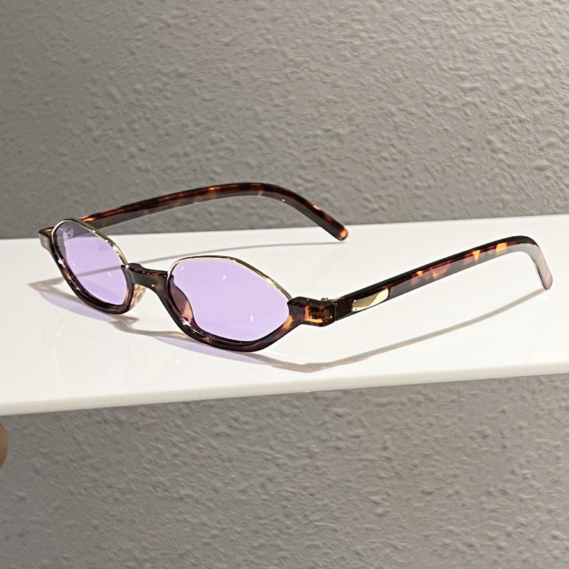 High quality New European and American Half-Frame Cat Eye Trendy Fashion Small Oval Frame Internet Celebrity Style No-Makeup Rhythm Sunglasses