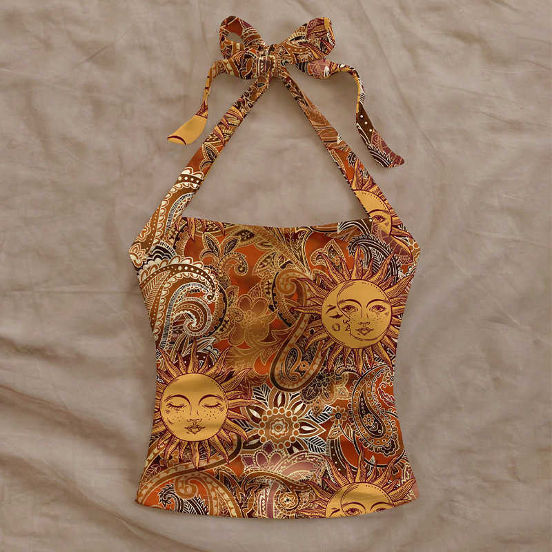 2026 Summer Sexy Halter Neck Camisole Slim Fit Womens Top L260612