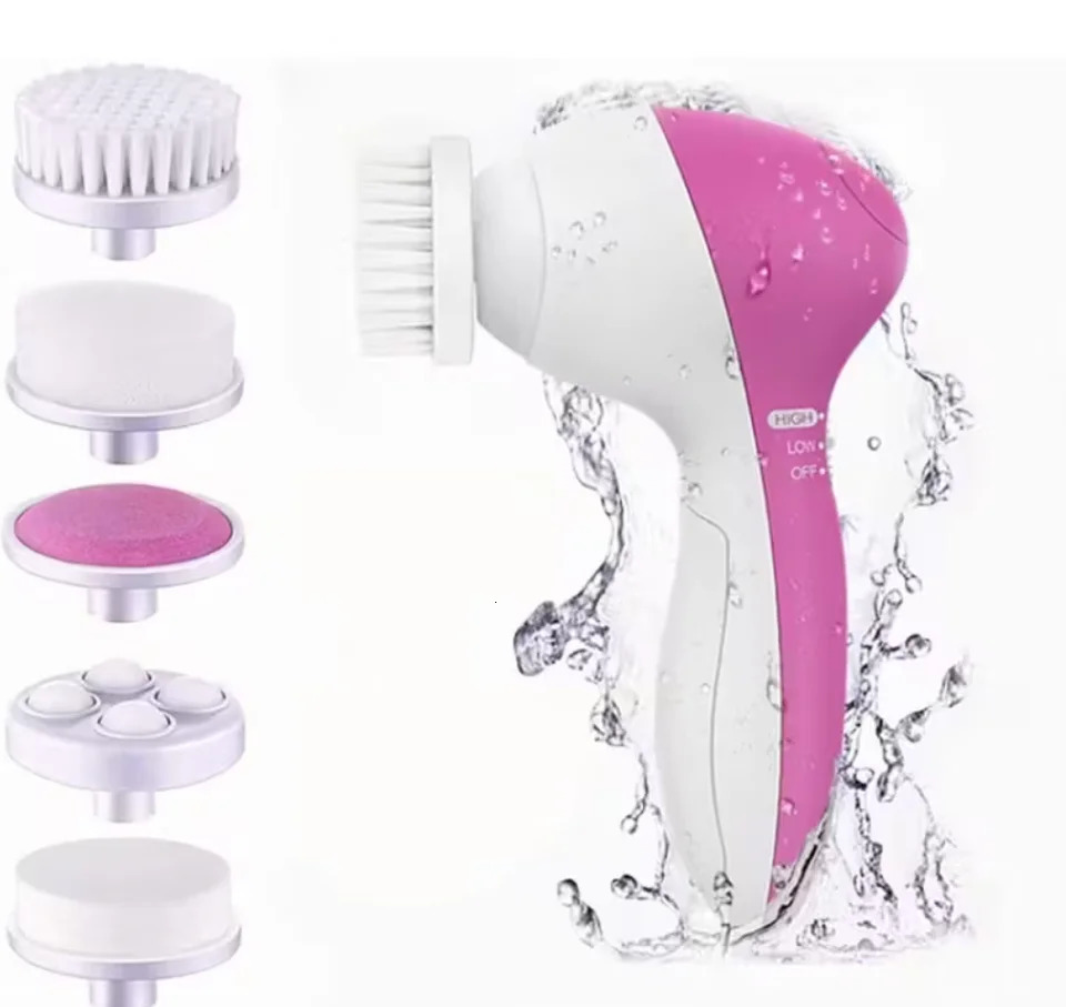 5in1 Facial Cleanser Household Face Washing Device Beauty Instrument Pore Cleaner Electric Cleansing Brush Gift Se 260613