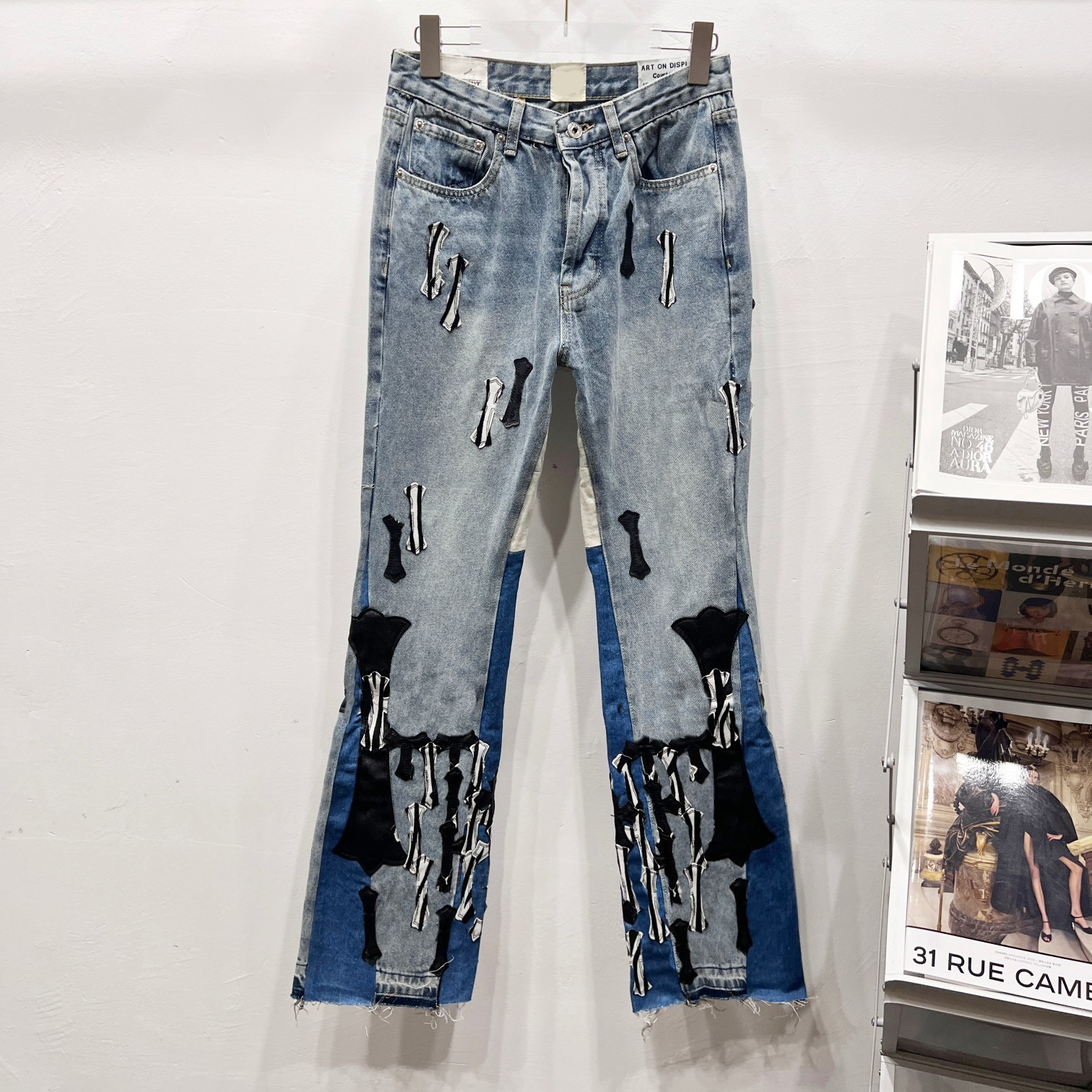 Chrome Jeans Uomo Donna Designer Pantaloni in denim di lusso 2026 Nuovi Jeans dritti con toppa incrociata Hip Hop Streetwear Pantaloni moda unisex B