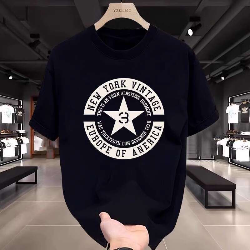 Designer Men'S Printed Pure Cotton T-Shirt Men'S American Style T-Shirt For Daily Wear Trendy Ins Summer New Fashionable Unisex Crew Neck
