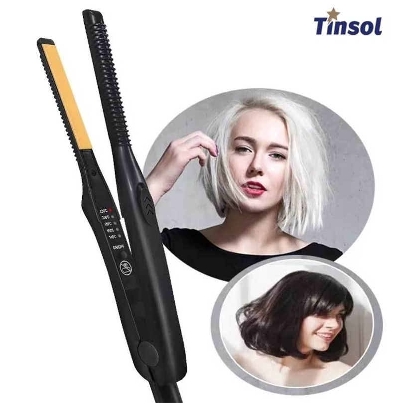 2in1 Mini Hair Straightener Curling Iron Professional Ceramic Short Flat for Women Men Beard 260609